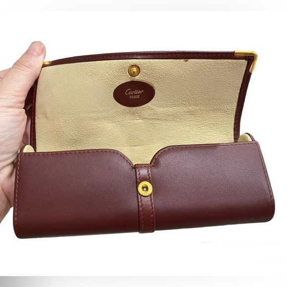 Vintage must de Cartier Eyeglasses Case - brown genuine leather - Picture 3 of 7